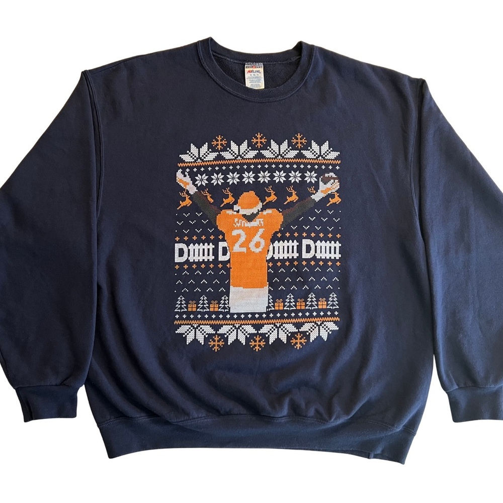 Denver Broncos XL Darian Stewart JERZEES Super Bowl 50 Champions Holiday Sweater